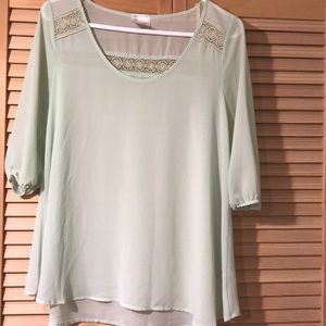Sheer green top